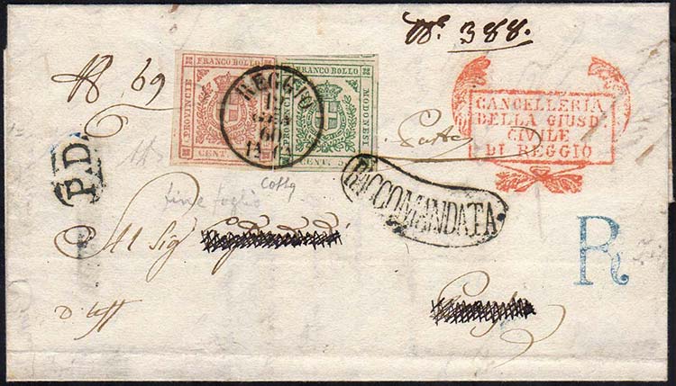 1860 - 40 cent. carminio brunastro ... 