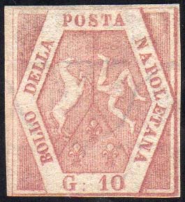 1858 - 10 grana rosa brunastro, I ... 