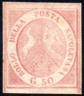 1858 - 50 grana rosa carminio ... 