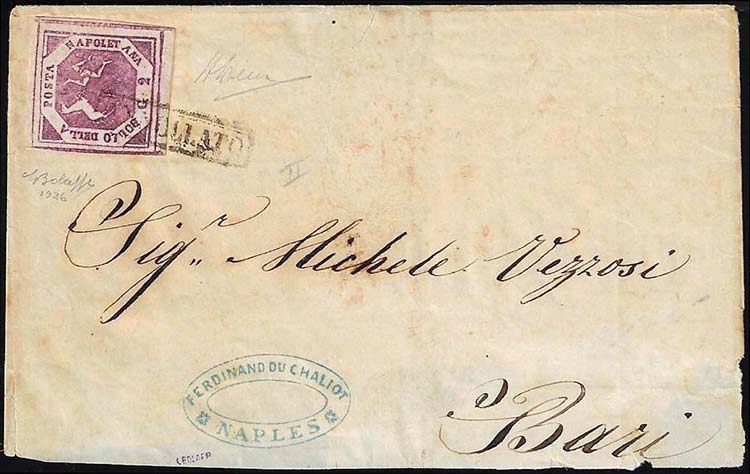 1860 - 2 grana violetto, falso per ... 