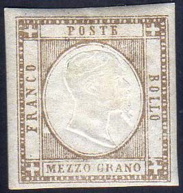 1861 - 1/2 grano grigio bruno ... 