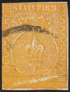1853 - 5 cent. giallo arancio, ... 