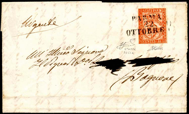 1853 - 15 cent. rosso vermiglio ... 