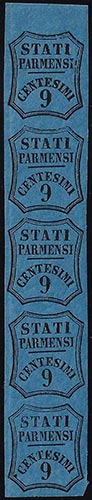 1853 - 9 cent. azzurro (2), ... 