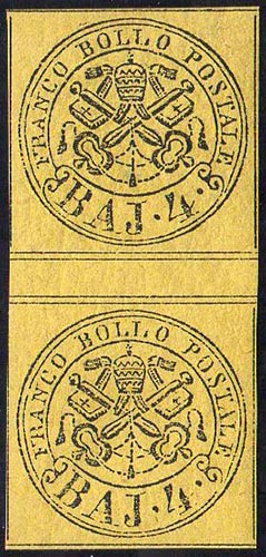 1864 - 4 baj giallo (5A), coppia ... 