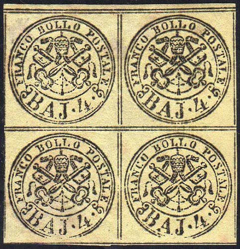 1864 - 4 baj giallo chiaro (5Ab), ... 