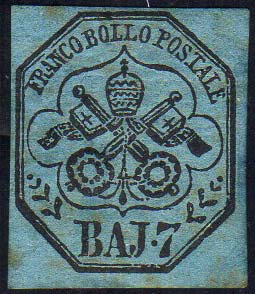 1852 - 7 baj azzurro (8), nuovo, ... 