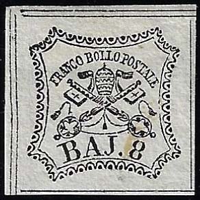 1852 - 8 baj bianco (9), nuovo, ... 