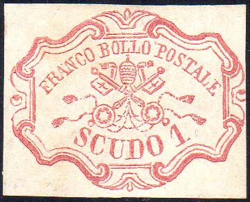 1852 - 1 scudo rosa carminio (11), ... 