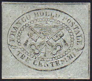 1867 - 3 cent. grigio (15), gomma ... 