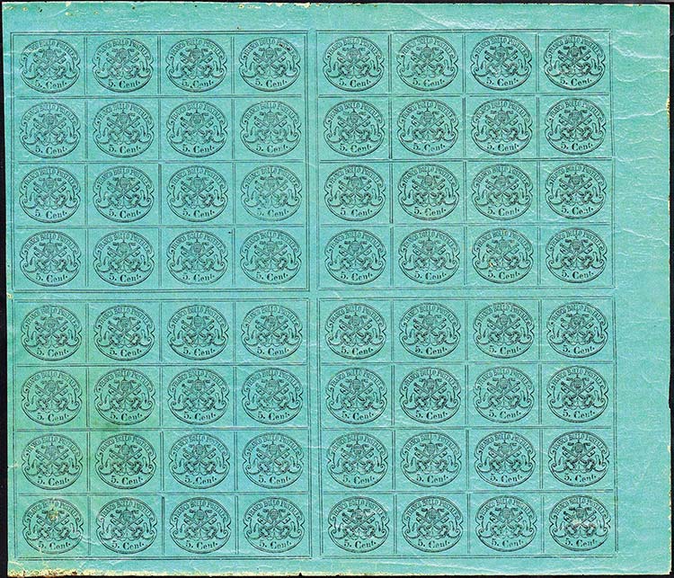 1867 - 5 cent. azzurro verdastro ... 