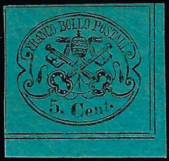 1867 - 5 cent. azzurro verdastro, ... 