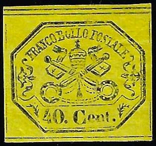 1867 - 40 cent. giallo (19), ... 