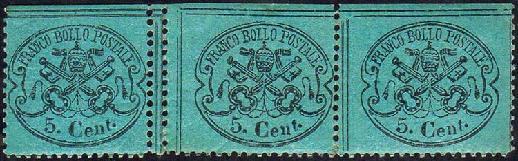 1867 - 5 cent. azzurro verdastro, ... 
