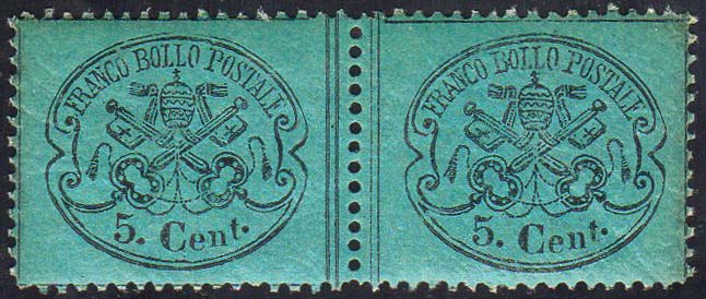 1867 - 5 cent. azzurro verdastro, ... 
