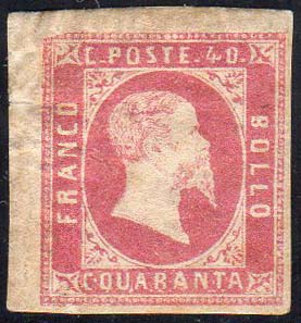 1851 - 40 cent. rosa (3), nuovo, ... 