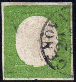 1854 - 5 cent. verde giallo (7), ... 