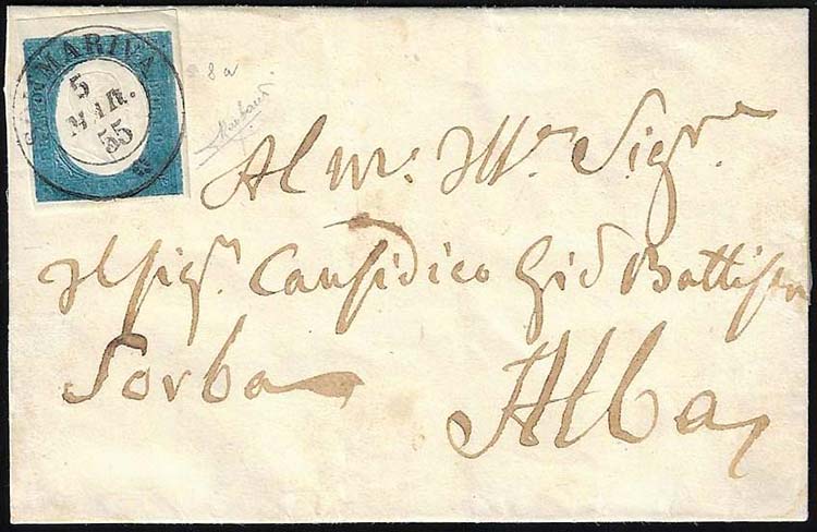 1855 - 20 cent. celeste (8a), ... 