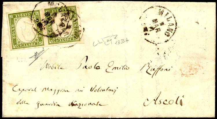 1861 - 5 cent. verde oliva chiaro ... 