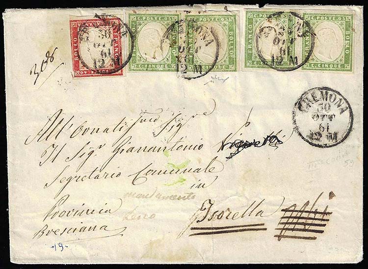 1861 - 5 cent. verde oliva chiaro, ... 