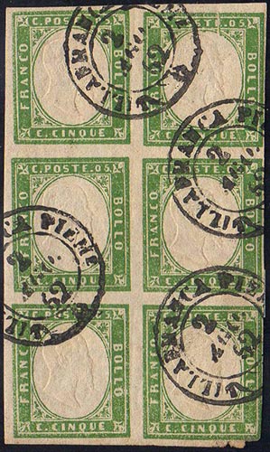 1862 - 5 cent. verde giallastro ... 