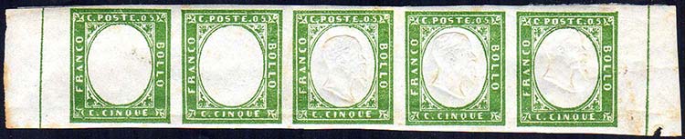 1863 - 5 cent. verde (13Ea), ... 