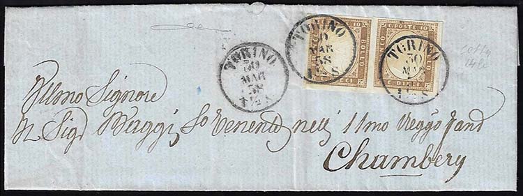 1858 - 10 cent. terra dombra ... 