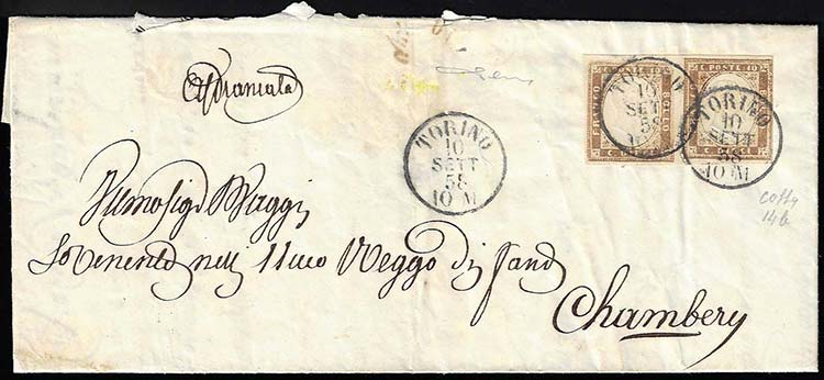 1858 - 10 cent. terra dombra ... 