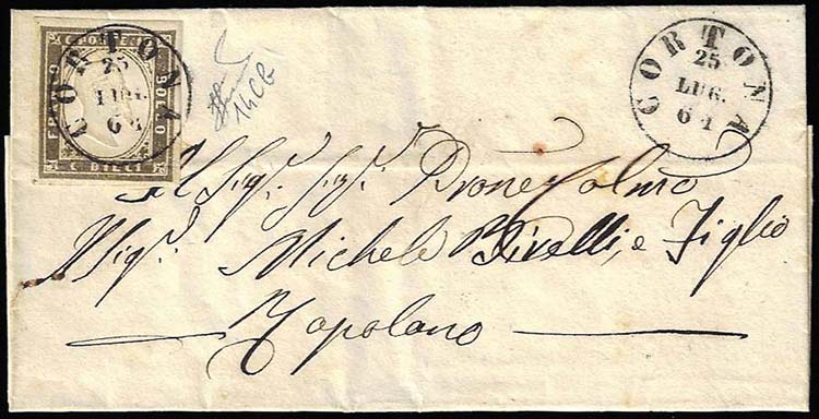 1861 - 10 cent. oliva grigio ... 