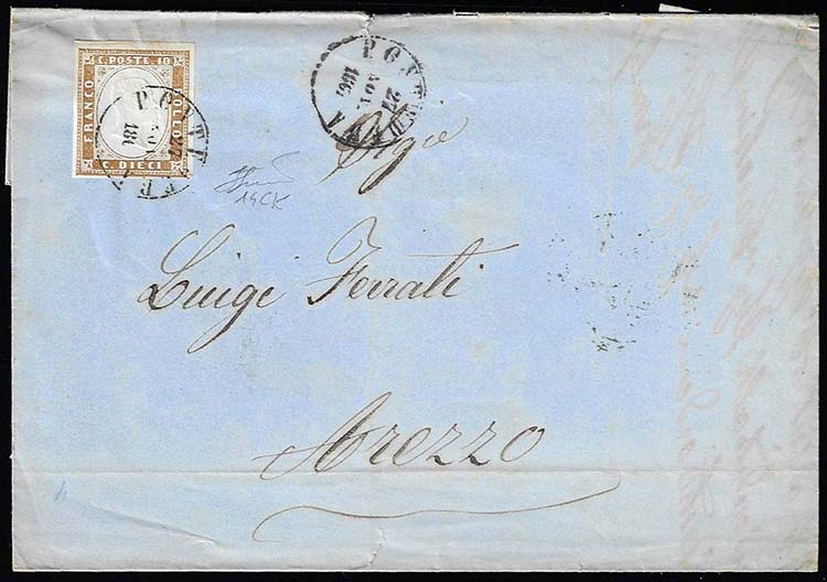 1861 - 10 cent. bruno cioccolato ... 