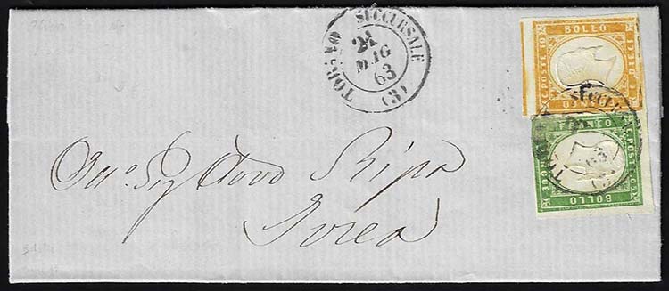 1863 - 10 cent. bistro, stampa del ... 