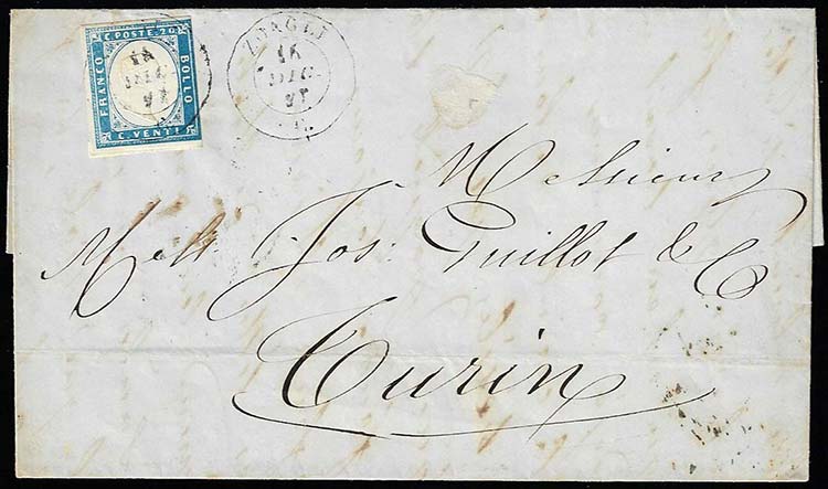 1857 - 20 cent. (15), francobollo ... 