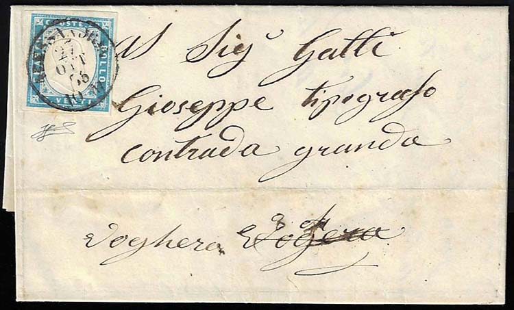 1856 - 20 cent. cobalto latteo ... 