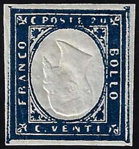 1860 - 20 cent. azzurro ... 