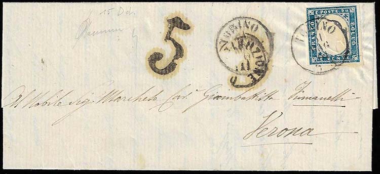 1861 - 20 cent. cobalto grigiastro ... 