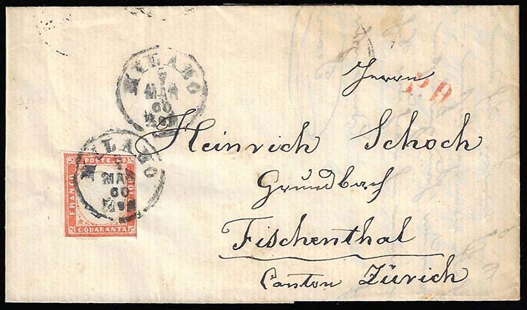 1860 - 40 cent. vermiglio arancio ... 