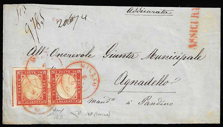 1861 - 40 cent. rosso carminio ... 