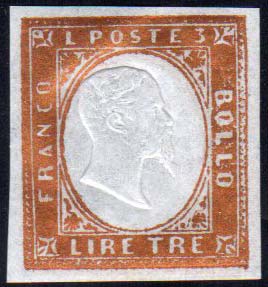 1861 - 3 lire rame vivo (18A), ... 