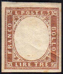 1861 - 3 lire rame vivo (18A), ... 