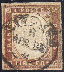 1861 - 3 lire rame vivo (18A), ... 