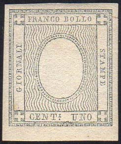 1861- 1 cent. grigio nero, senza ... 