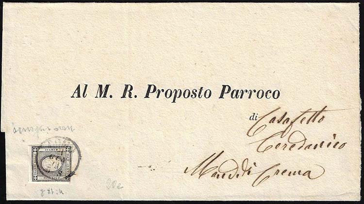 1861 - 2 cent. nero intenso (20e), ... 