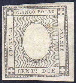 1861 - 2 cent. grigio nero, senza ... 
