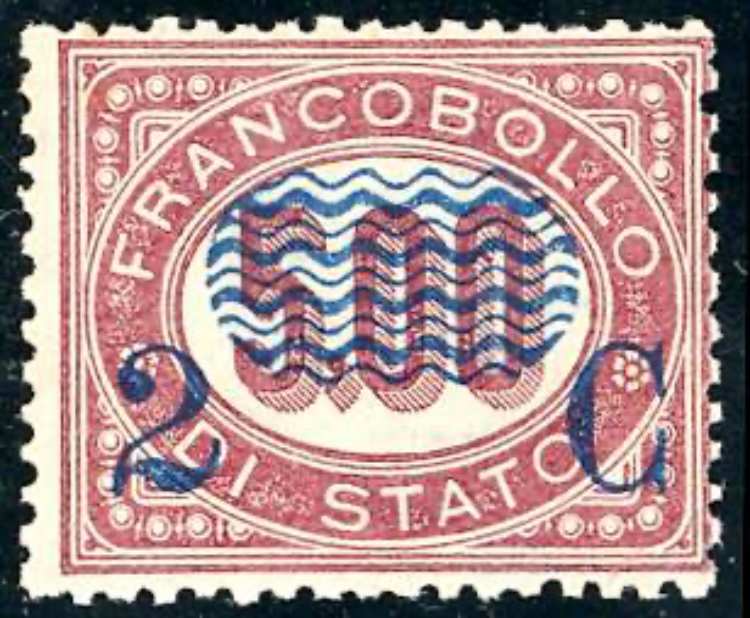 1878 - 2 cent. su 5 lire Servizio ... 