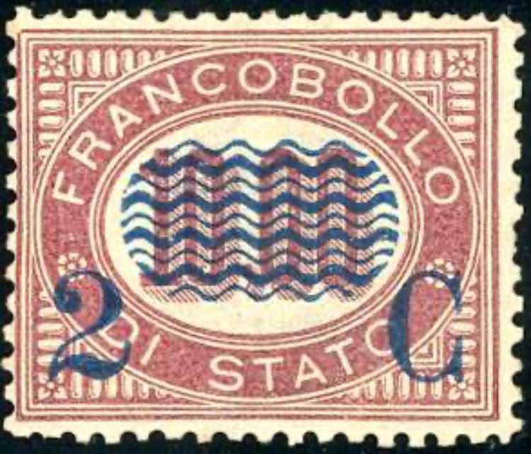 1878 - 2 cent. su 10 lire Servizio ... 