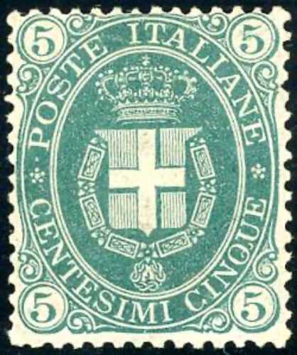 1889 - 5 cent. verde scuro, stemma ... 