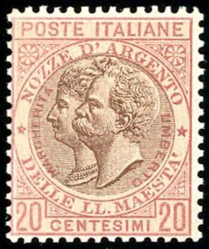 1893 - 20 cent. rosso bruno  e ... 