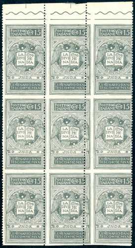 1921 - 15 cent. grigio Dante, non ... 