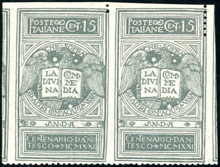 1921 - 15 cent. grigio Dante, non ... 