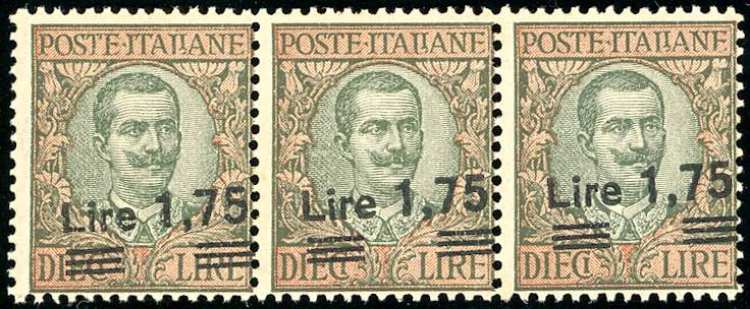 1924 - 1,75 su 10 lire Floreale ... 